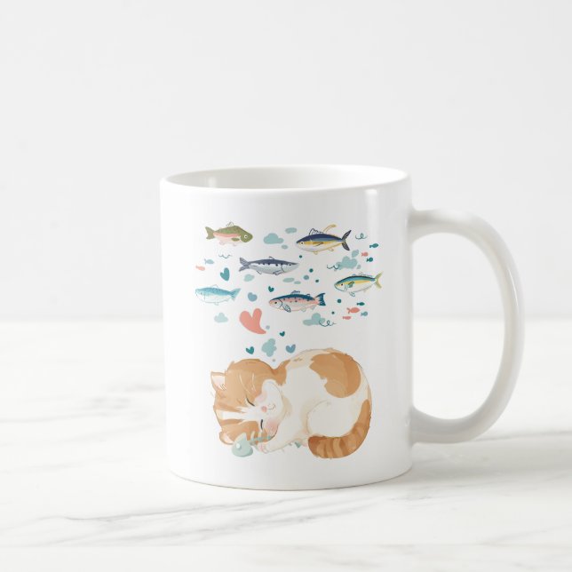 [Custom] A Cat's Day - Fish Dreams Coffee Mug (Right)