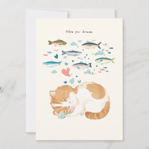Custom A Cats Day _ Follow your fish Dreams Thank You Card