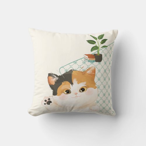 Custom A Cats Day _ Hello Throw Pillow
