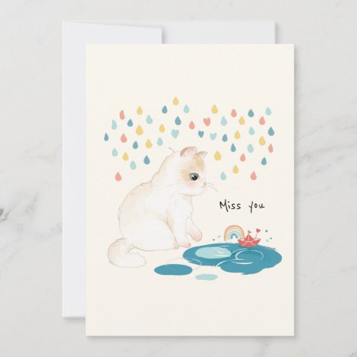 Custom A Cats Day _ Rainbow Raindrops Thank You Card