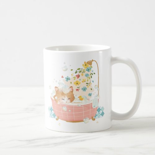 Custom A Cats Day _ Spring Flower Bubble Bath Coffee Mug