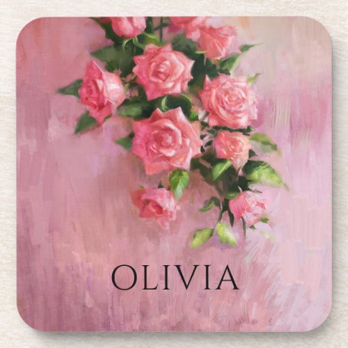 Custom A Dream in Shades of Pink Beverage Coaster