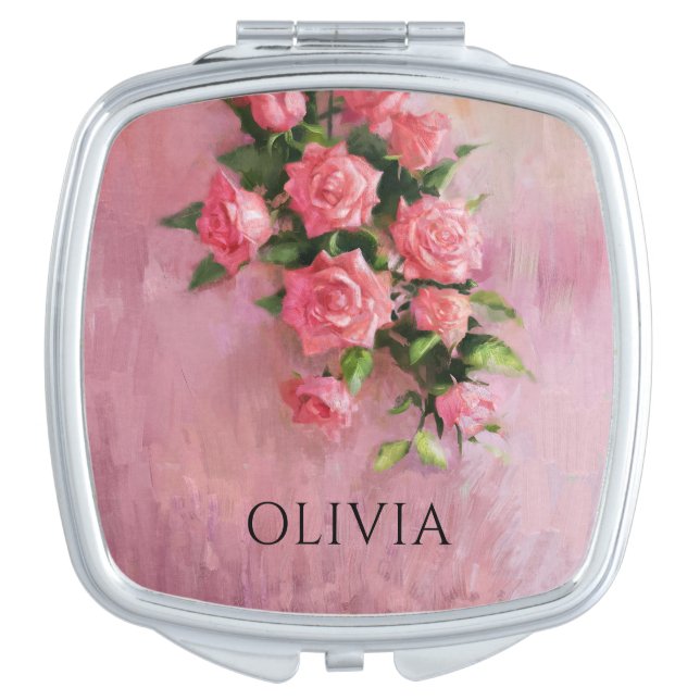 Custom A Dream in Shades of Pink Compact Mirror (Front)
