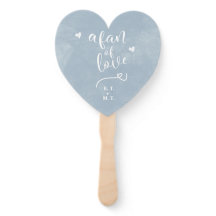 Custom A Fan Of Love Calligraphy Blue Watercolor