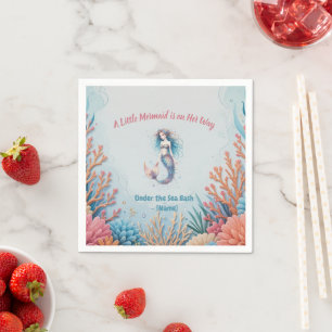 Custom A Little Mermaid is on Her Way UnderSea Napkins