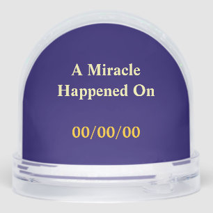 CUSTOM A Miracle Happened, 50 Year Sober AA Coin Snow Globe