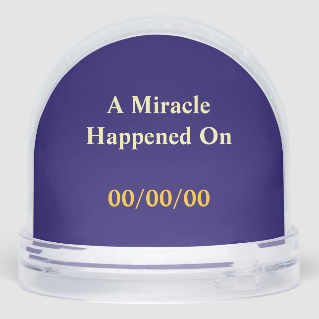 CUSTOM A Miracle Happened, 50 Year Sober AA Coin Snow Globe (Back)