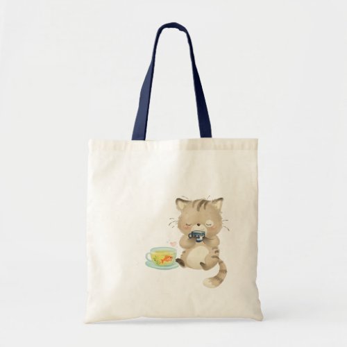 Custom A Purr_fect Friendship Teatime with Cat Tote Bag