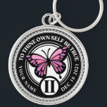 Custom AA NA Butterfly Recovery Anniversary Coin  Keychain<br><div class="desc">Our Addiction Recovery Medallion Keychains are a perfect way to recognize a Sobriety Birthday or Recovery Anniversary because they offer something that mass produced medallion keychains just can't... the option to personalize! Make them feel unique and appreciated by giving personalized. Add any name, recovery date and length of sobriety! Designed...</div>