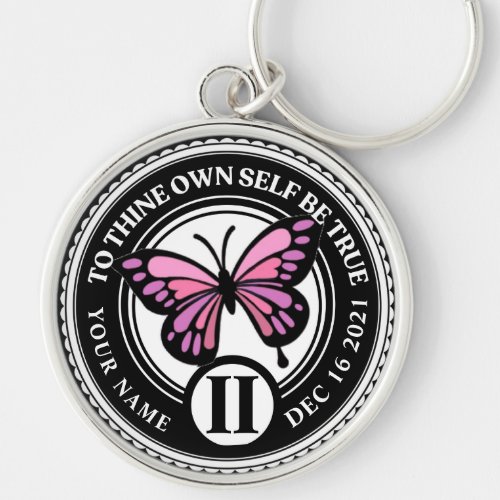 Custom AA NA Butterfly Recovery Anniversary Coin  Keychain
