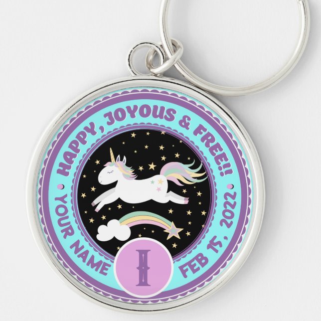 Custom AA NA Pink Magical Unicorn Recovery Chip  Keychain (Front)