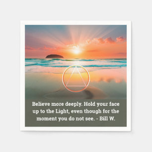 Custom AA Prayer Napkin   Sunrise Beach Symbol