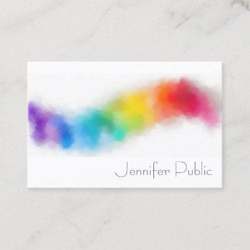 Custom Abstract Art Rainbow Colors Modern Elegant Business Card