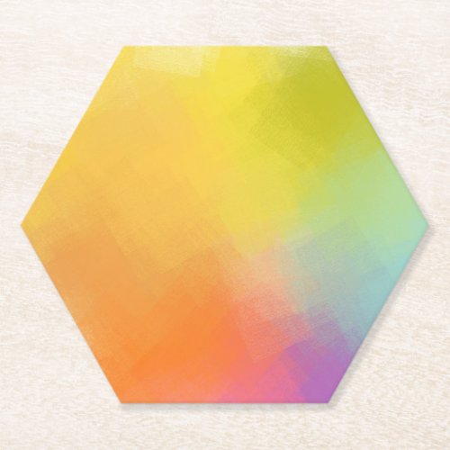 Custom Abstract Art Yellow Pink Red Blue Green Paper Coaster