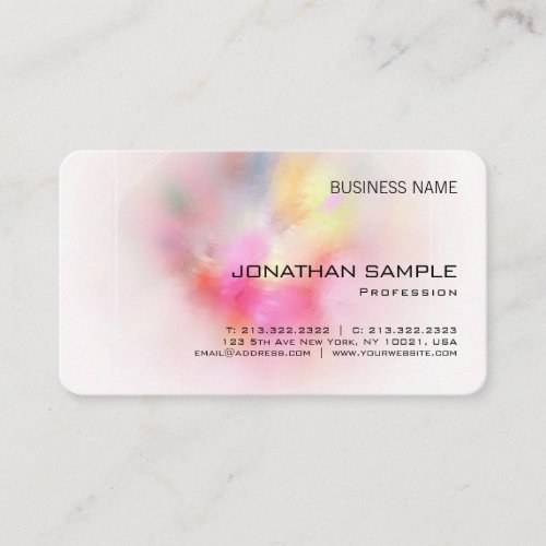 Custom Abstract Artwork Elegant Company Template Business Card