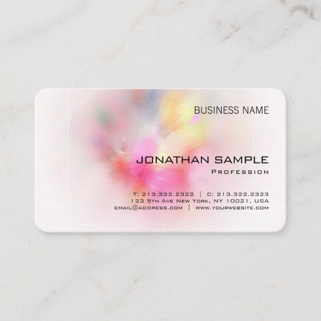 Custom Abstract Artwork Elegant Company Template Business Card (Front)