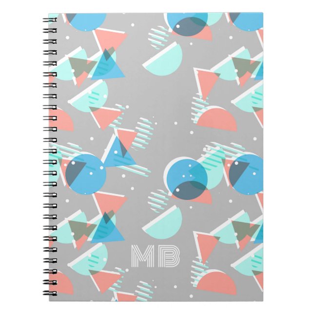 Custom Abstract Bauhaus Circles Pop Art Pattern Notebook (Front)