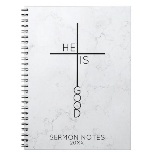 Custom Abstract Christian Cross Marble Notebook