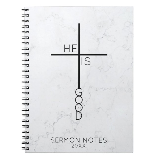 Custom Abstract Christian Cross Marble Notebook (Front)
