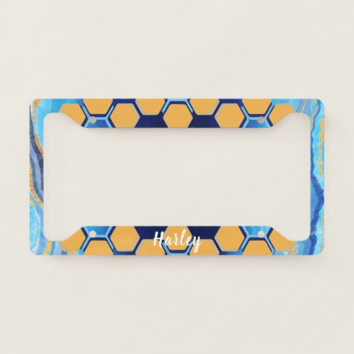 Custom abstract colorful license plate frame