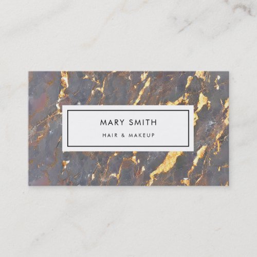 Custom Abstract  Elegant Marble Faux Gold Business Card