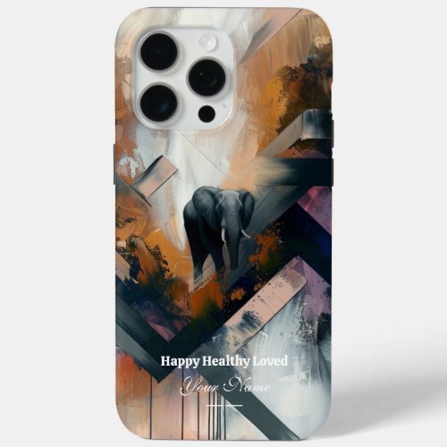 Custom  Abstract Elephant iPhone 15 Promax Case