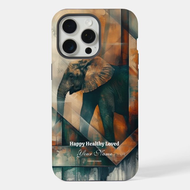 Custom : Abstract Elephant iPhone 15 Promax Case (Back)