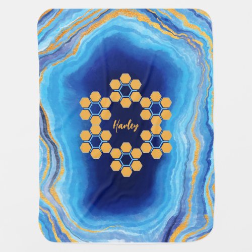 Custom abstract geometric colorful baby blanket