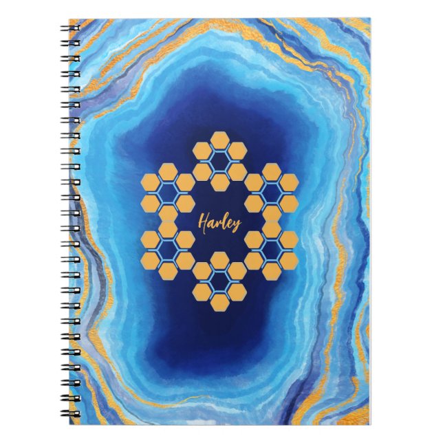 Custom abstract geometric colorful photo notebook (Front)