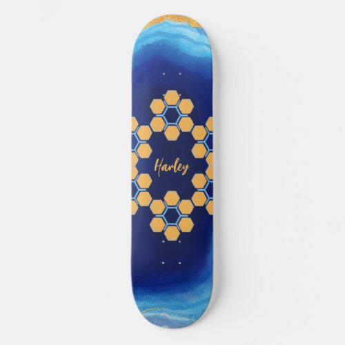 Custom abstract geometric colorful skateboard