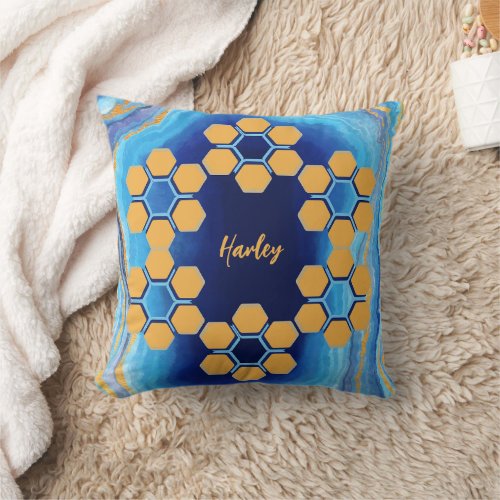 Custom abstract geometric colorful throw pillow