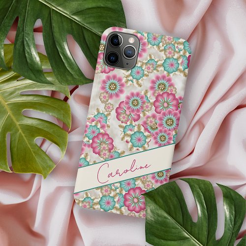 Custom Abstract Japanese Flowers Art Pattern iPhone 11Pro Max Case