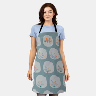 Custom Abstract Modern Grey Blue Apron