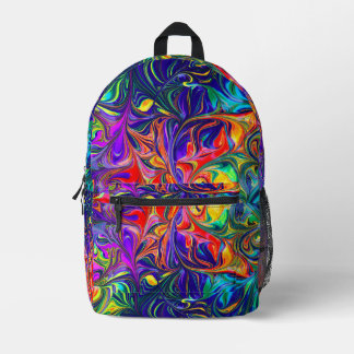 Custom Abstract oilPrint Cut Sew Backpack