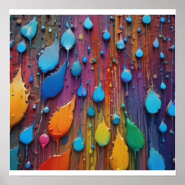 Custom Abstract Rain Wall Poster (Front)