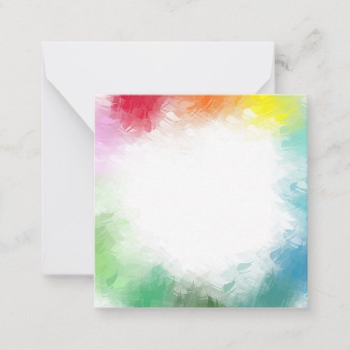 Custom Abstract Rainbow Colors Elegant Trendy Note Card