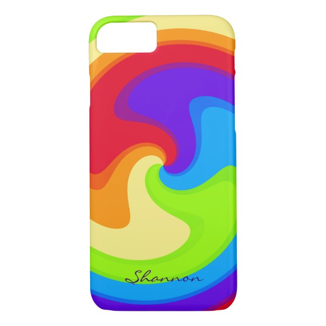 Custom Abstract Rainbow Swirl iPhone 7 case (Back)