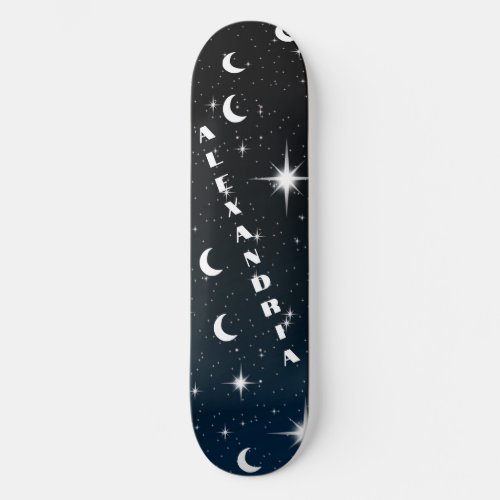 Custom Abstract Space Pattern Add Your Name Skateboard