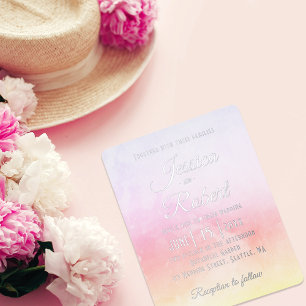 Custom Abstract Trendy Modern Pastel Wedding Foil Invitation