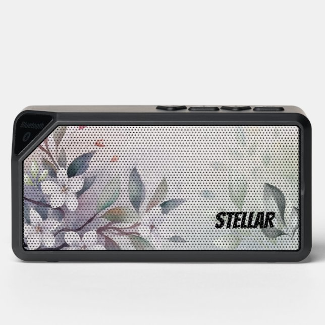 Custom Abstract Watercolor floral background. Bluetooth Speaker (Front)
