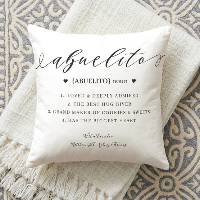 Custom Abuela Definition Mother's Day Keepsake Throw Pillow (Custom Abuela Definition Mother's Day Keepsake Throw Pillow)
