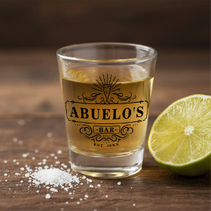 Custom Abuelo's Bar Year Established Shot Glass