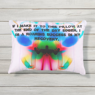 Custom Accent Sobriety Pillow, Recovery A.A. Outdoor Pillow