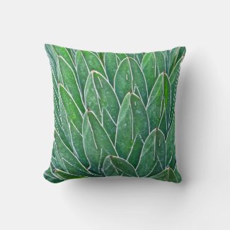 CUSTOM ACCENT THROW PILLOW WITH AGAVE PLANT