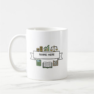 Custom Accountant Name Finance  Bookkeeping Icons  Coffee Mug