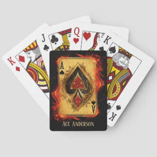Custom Ace of Spades on Fire Poker Cards