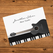 Custom Acoustic Guitar Piano Keys Music Teacher  Business Card at Zazzle
