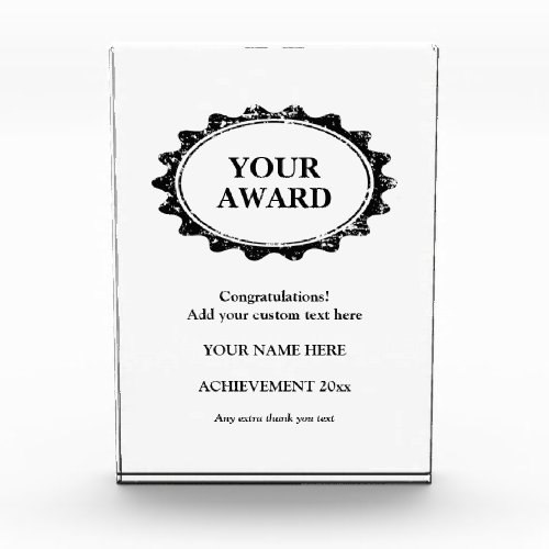 Custom acrylic award block for big achievement