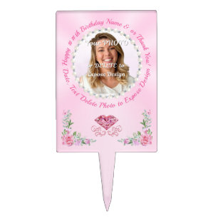 Custom Acrylic Cake Toppers, Pink Cake Decorations Topper