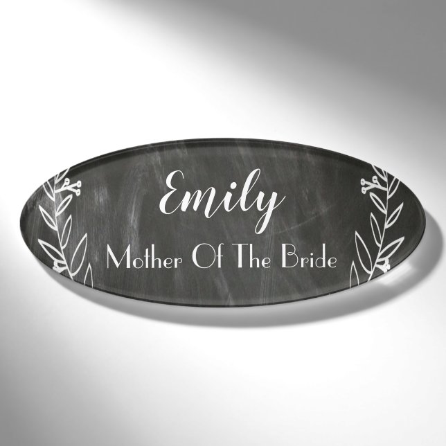Custom Acrylic Chalkboard Name Tag (Front)